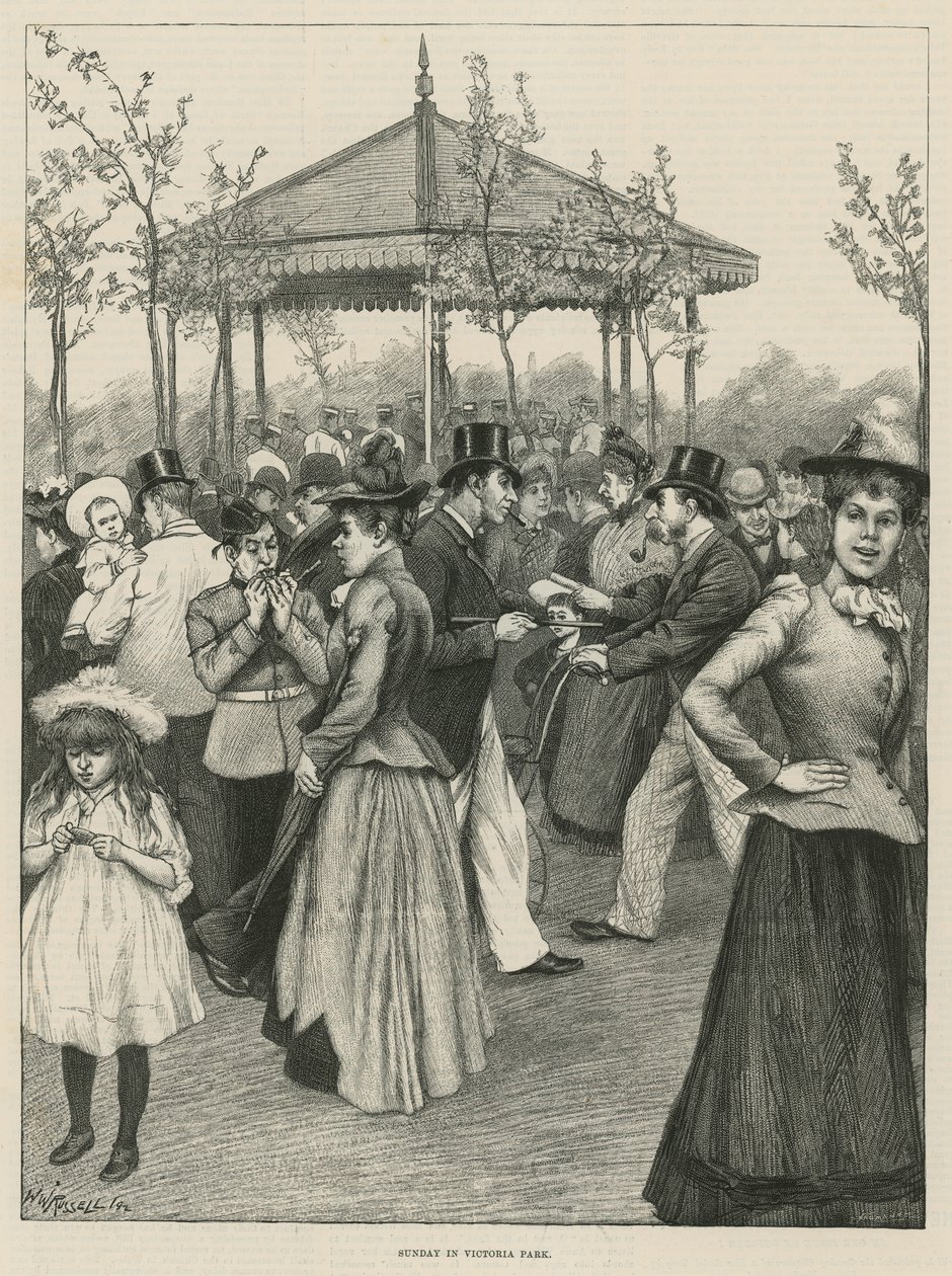 Domenica a Victoria Park (incisione) da Walter Westley Russell