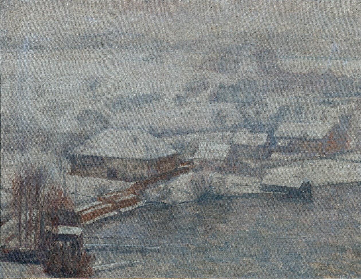 Paesaggio invernale sul lago Attersee da Walther Gamerith