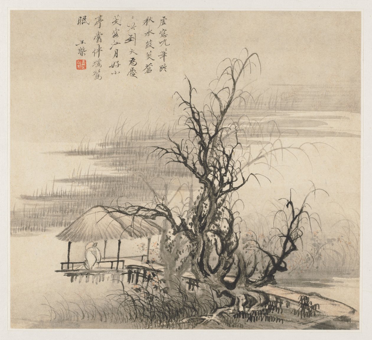 Album di paesaggi: Foglio 7, 1677 da Wang Gai