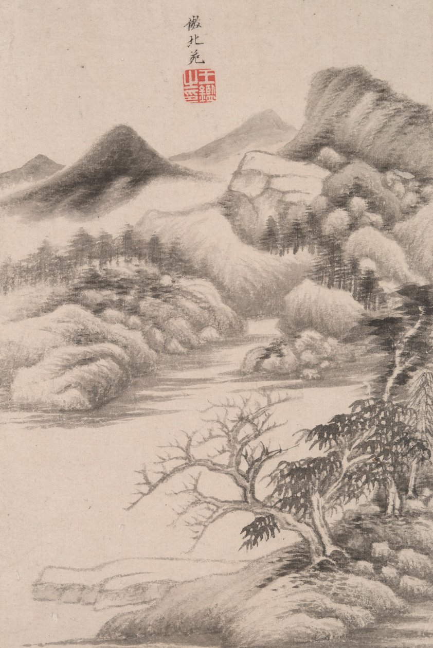 Paesaggio nello stile di vari vecchi maestri: Paesaggio dopo Dong Yuan da Wang Jian