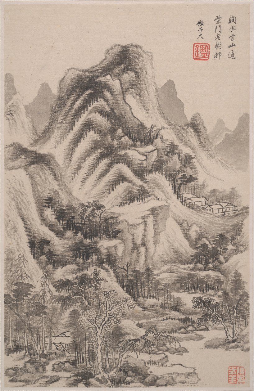 Paesaggi nello stile dei vecchi maestri, datato 1668 da Wang Jian