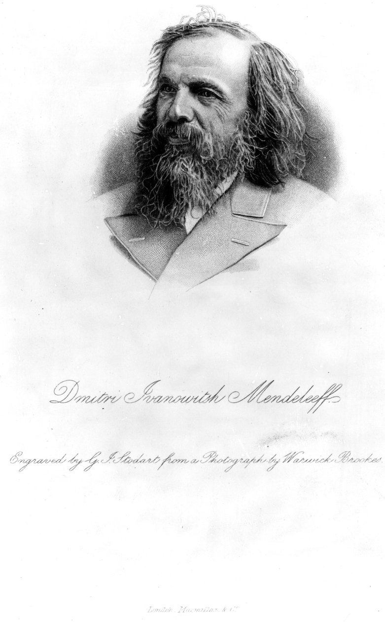 Dmitri Mendeleev, inciso da George J. Stodart da Warwick Brookes
