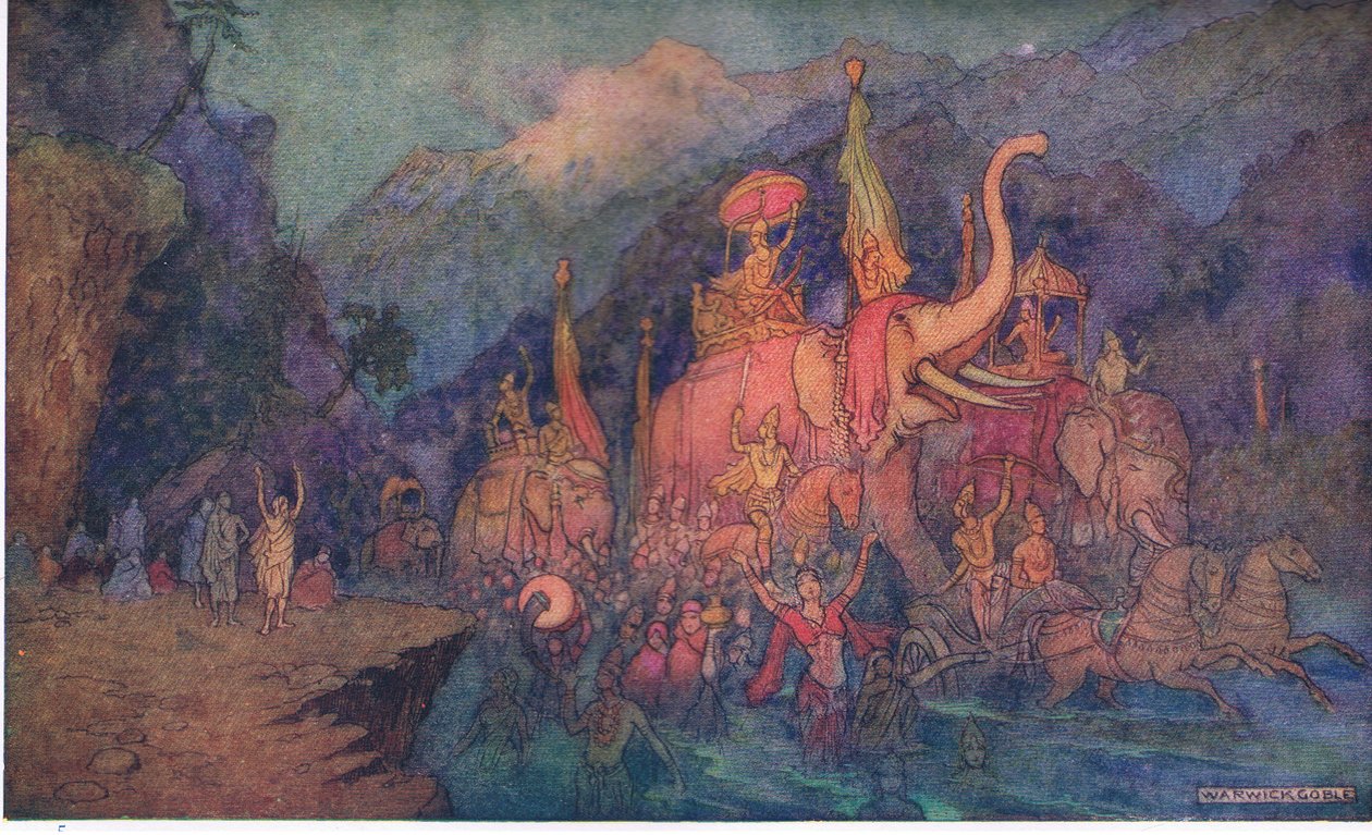 Il ritorno degli eroi caduti in battaglia da Warwick Goble