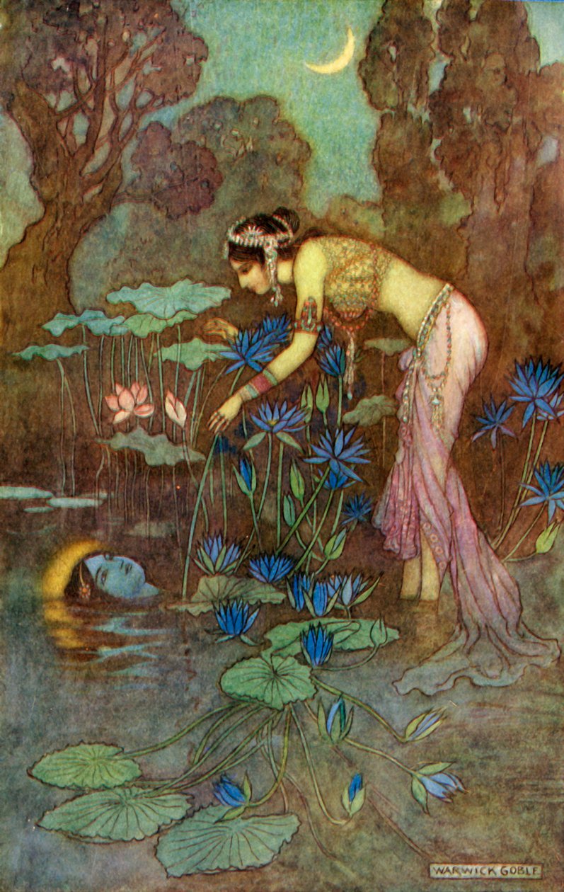 Sita trova Rama tra i fiori di loto, 1913 da Warwick Goble