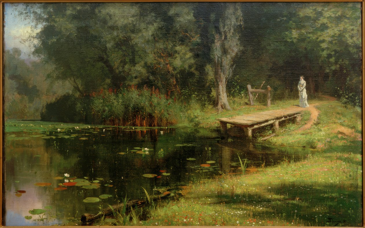 Stagno ricoperto di vegetazione da Vasilij Dmitrievich Polenov