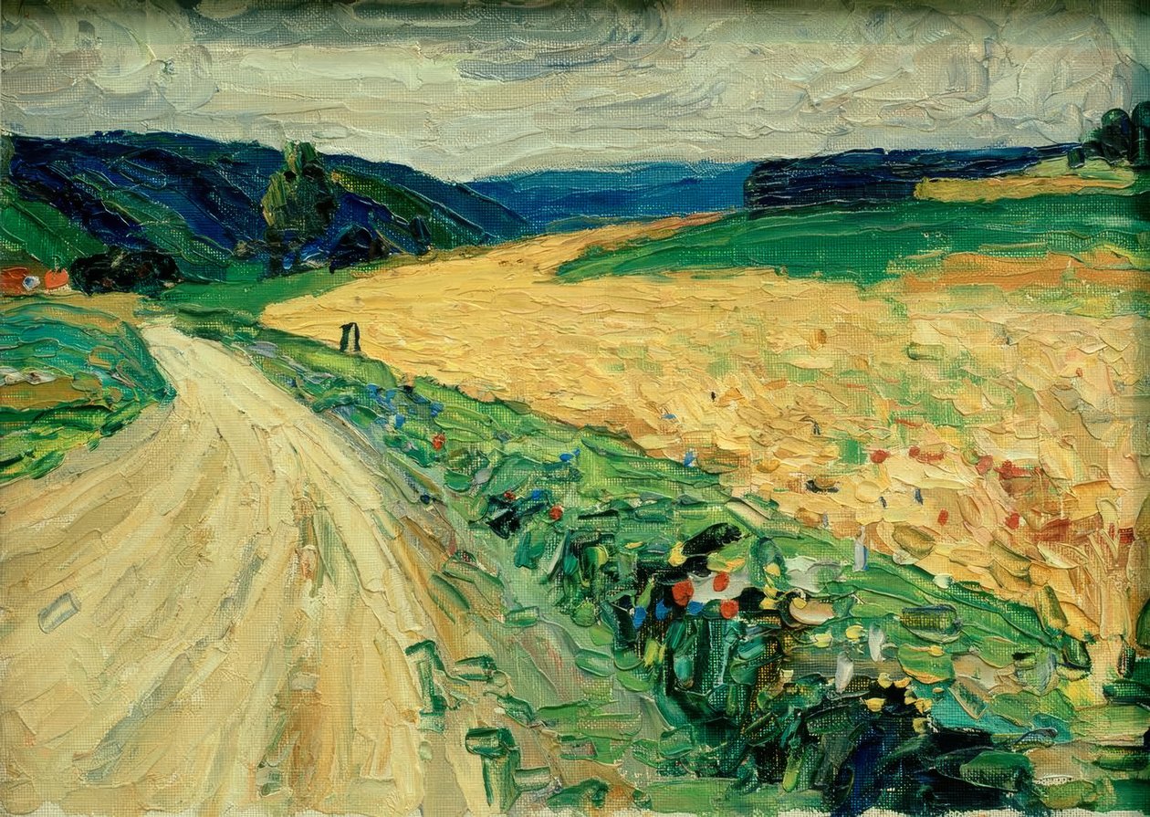 Kallmünz – Studio naturale per la carrozza gialla da Wassily Kandinsky