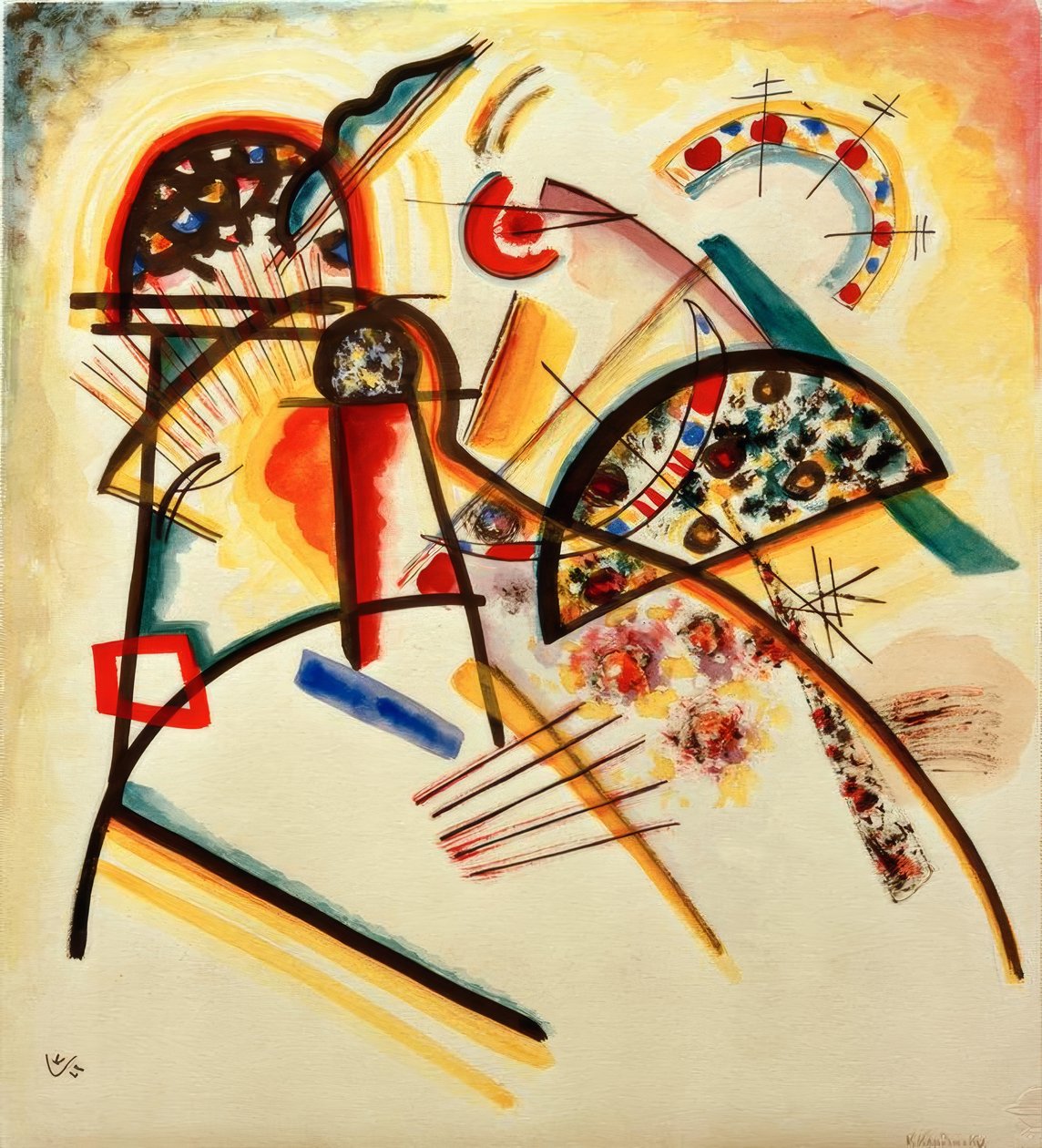 Composizione (prevalentemente rosso, giallo, nero) da Wassily Kandinsky