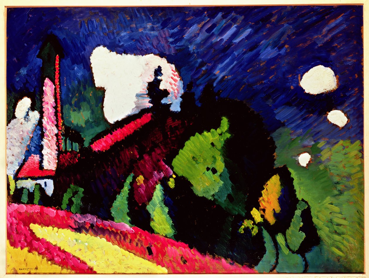 Paesaggio con campanile, 1909 da Wassily Kandinsky