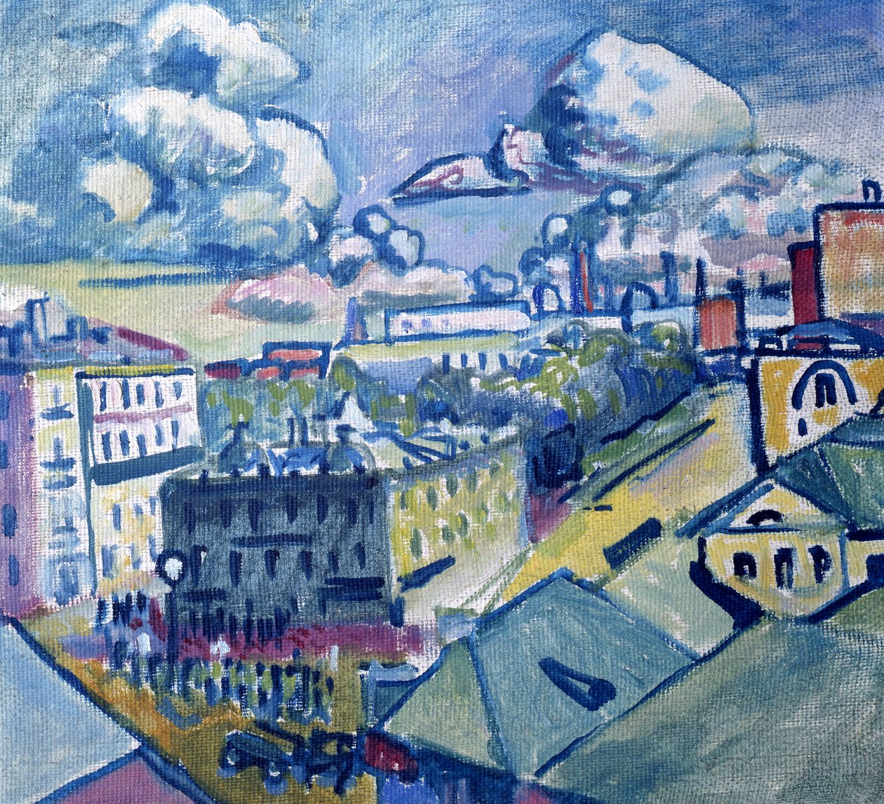Piazza Zubovskij a Mosca vista dalla finestra, 1916 da Wassily Kandinsky