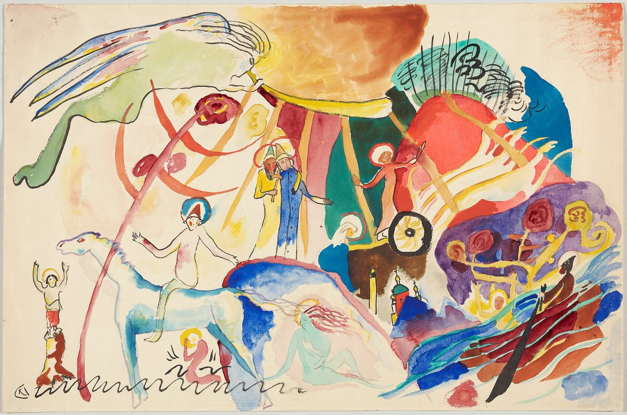 Bozza per "Ognissanti II (Composizione con santi)" da Wassily Kandinsky