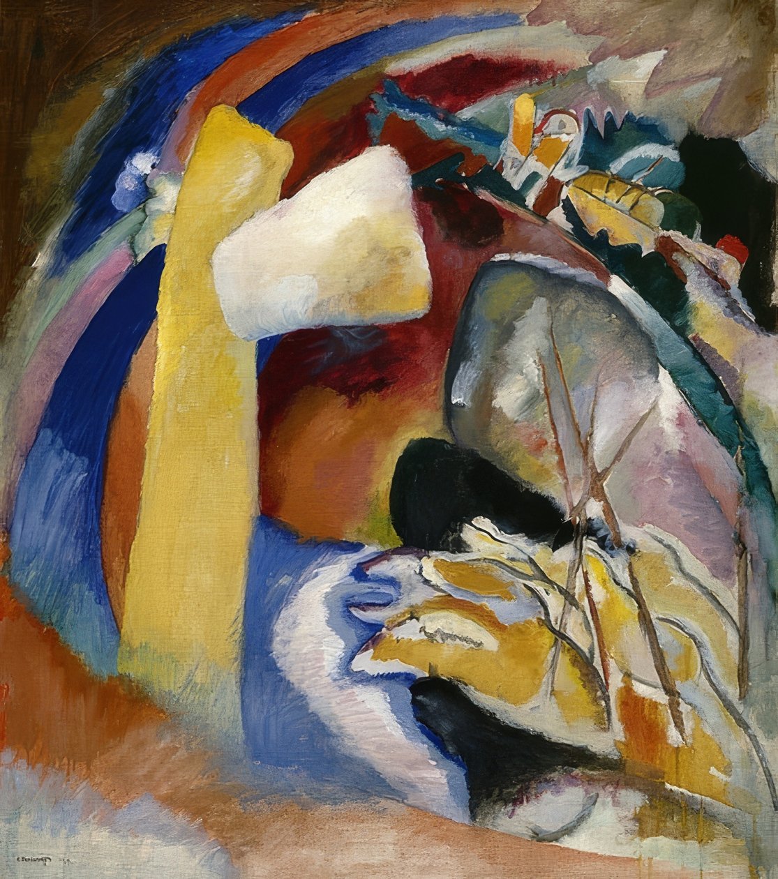 Bozzetto per un quadro con forma bianca da Wassily Kandinsky