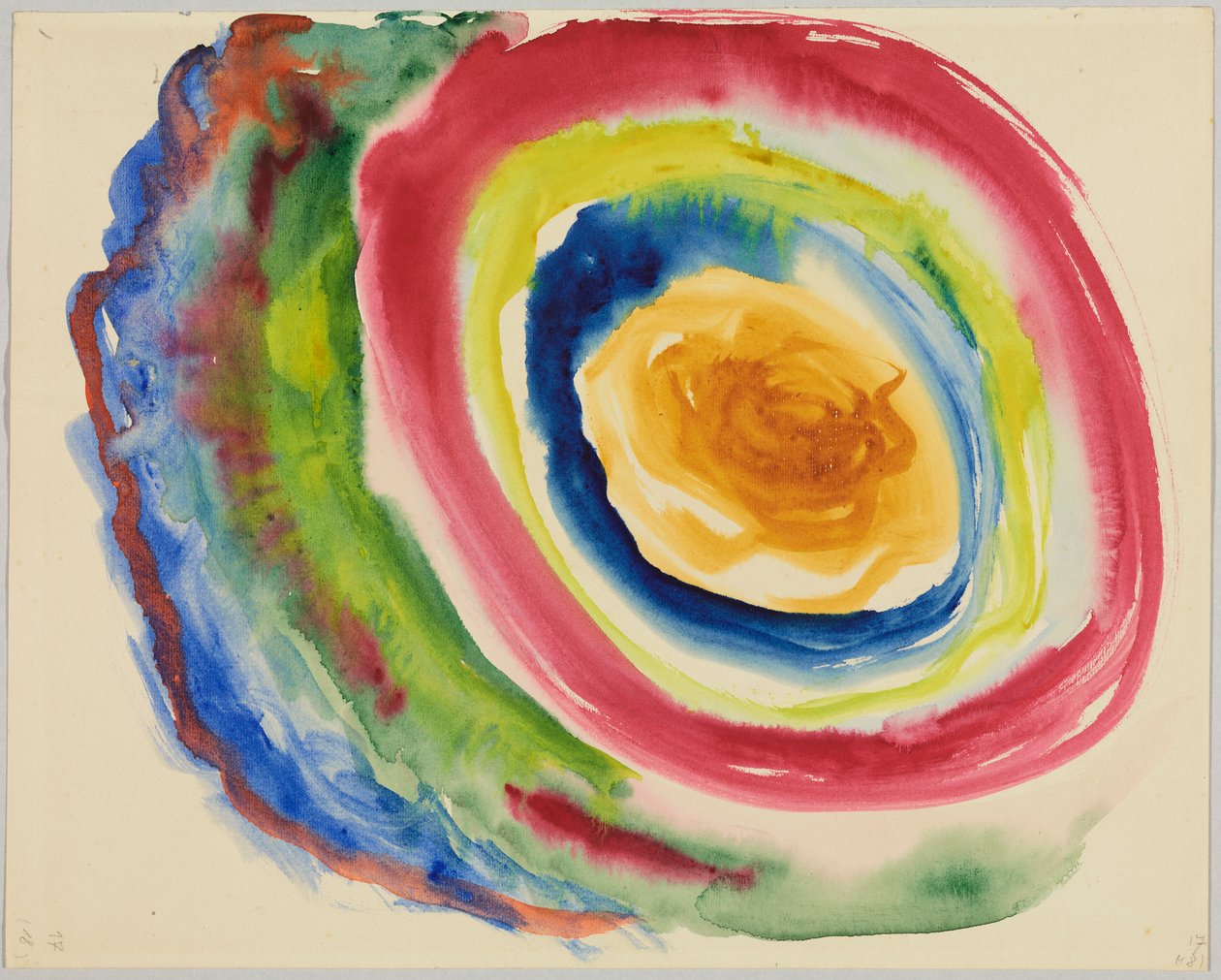 Studio di colore con anelli concentrici; foglio 17 dello schizzo da Wassily Kandinsky