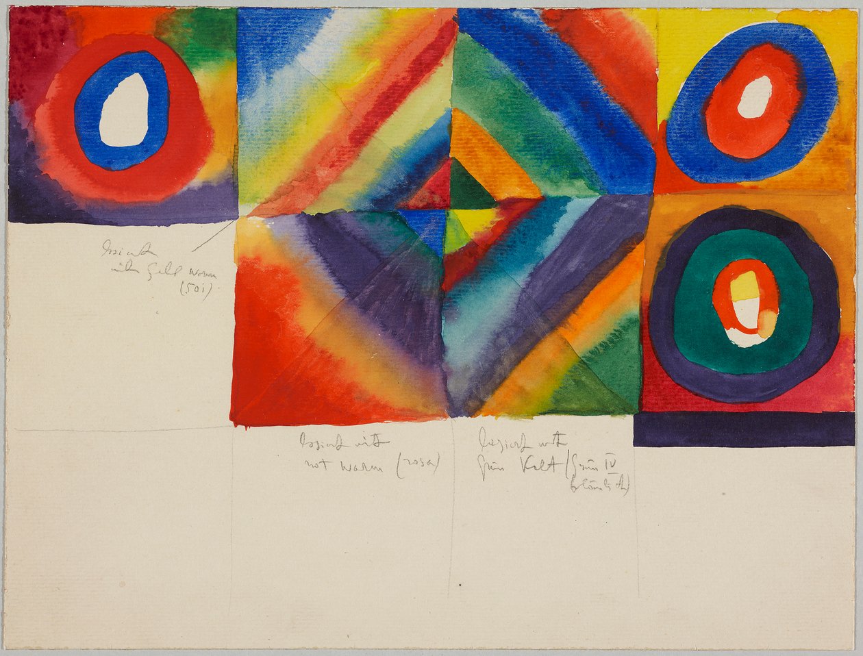 Studi di colore con indicazioni sulla tecnica pittorica da Wassily Kandinsky