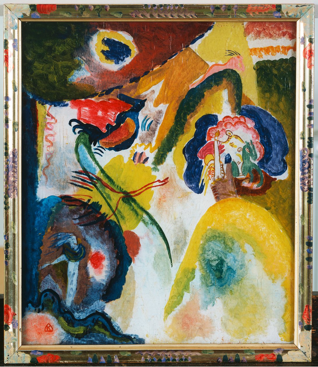 Pittura su vetro con un cigno da Wassily Kandinsky