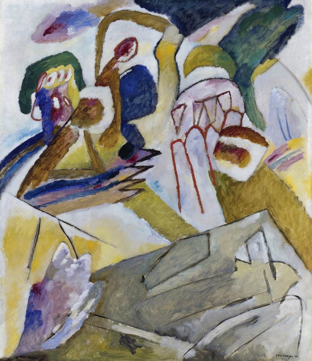 Improvvisazione 18, con lapide, 1911 da Wassily Kandinsky