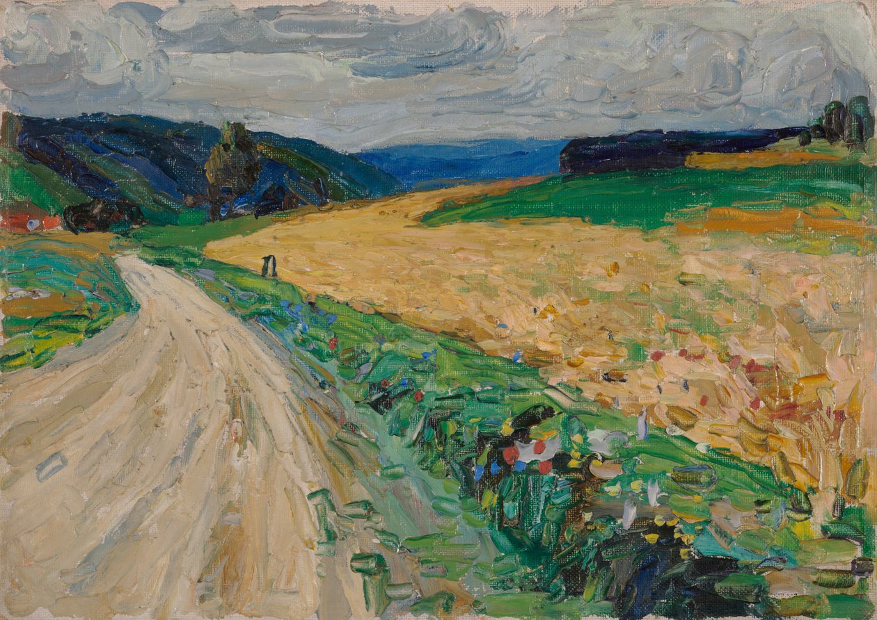 Kallmünz - Studio dal vero per la carrozza postale gialla da Wassily Kandinsky