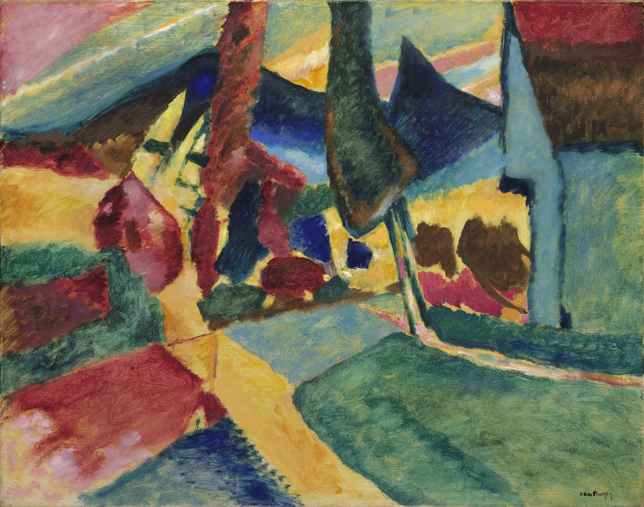 Paesaggio con due pioppi, 1912 da Wassily Kandinsky
