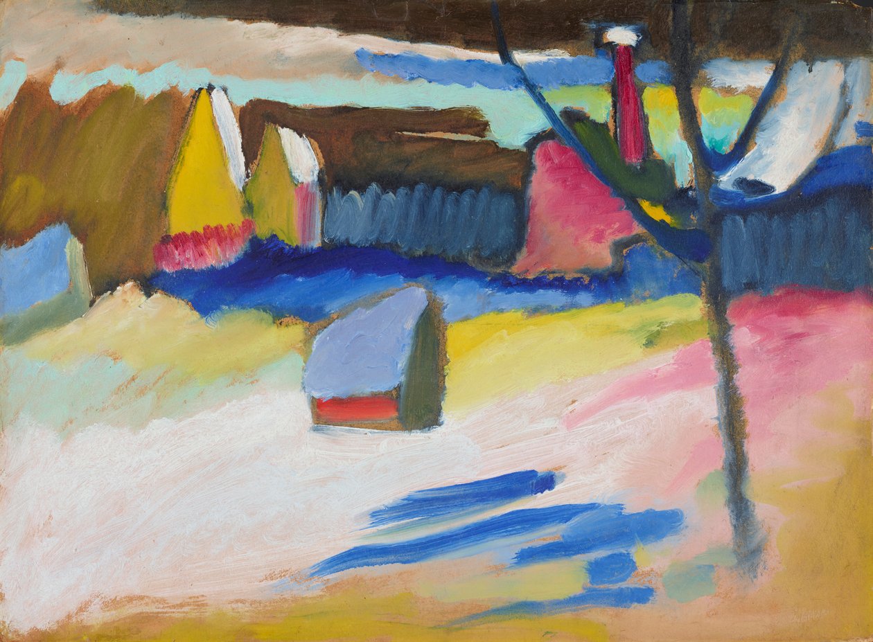 Murnau - Paesaggio con albero spoglio da Wassily Kandinsky