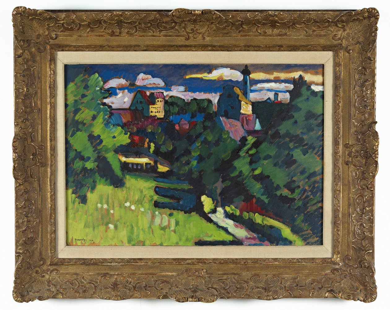 Murnau - vista con castello, chiesa e ferrovia da Wassily Kandinsky