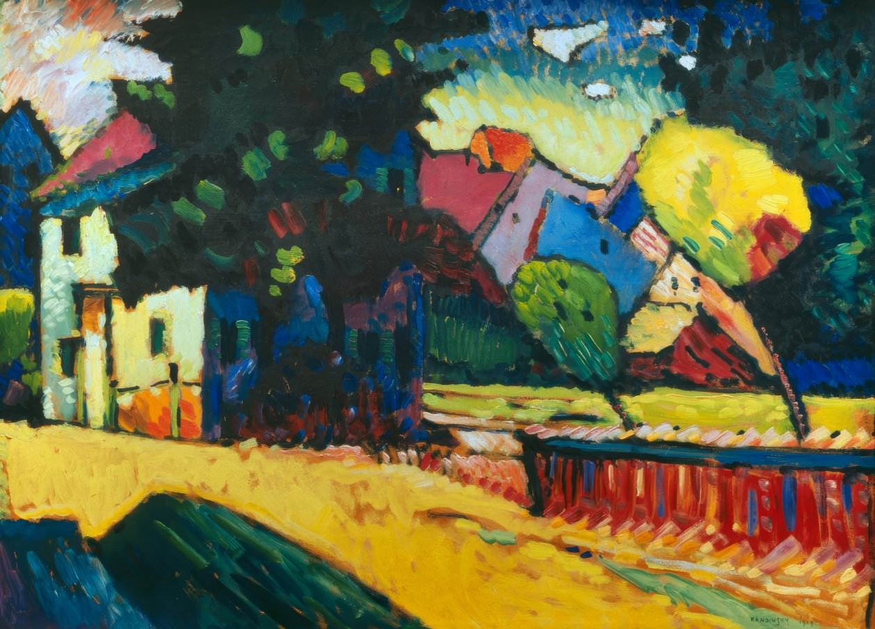Murnau – Paesaggio con casa verde da Wassily Kandinsky