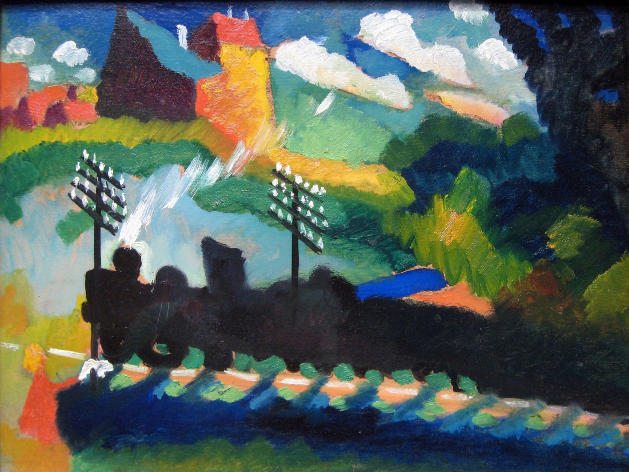 Vista su Murnau con ferrovia e castello da Wassily Kandinsky