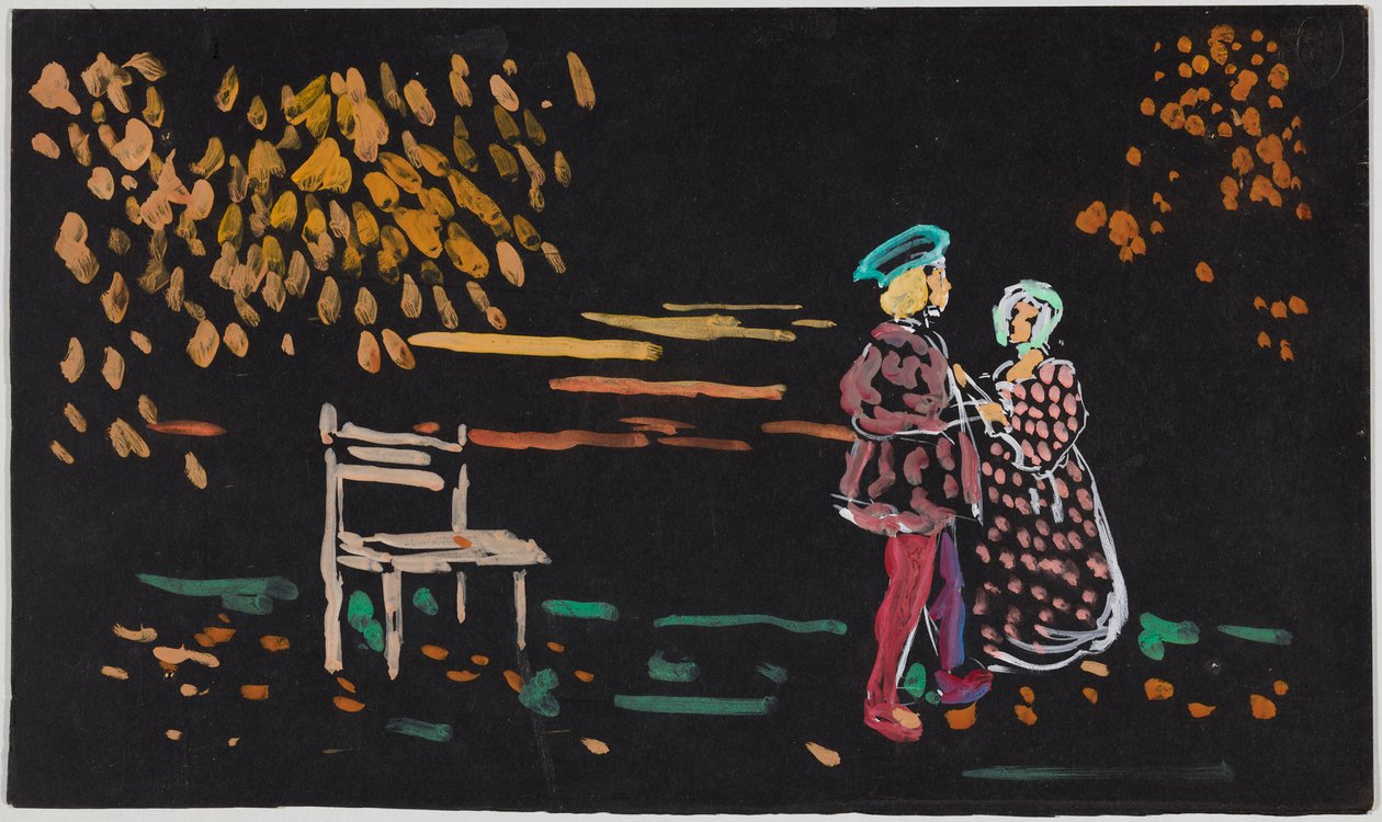 Coppia sotto gli alberi autunnali da Wassily Kandinsky