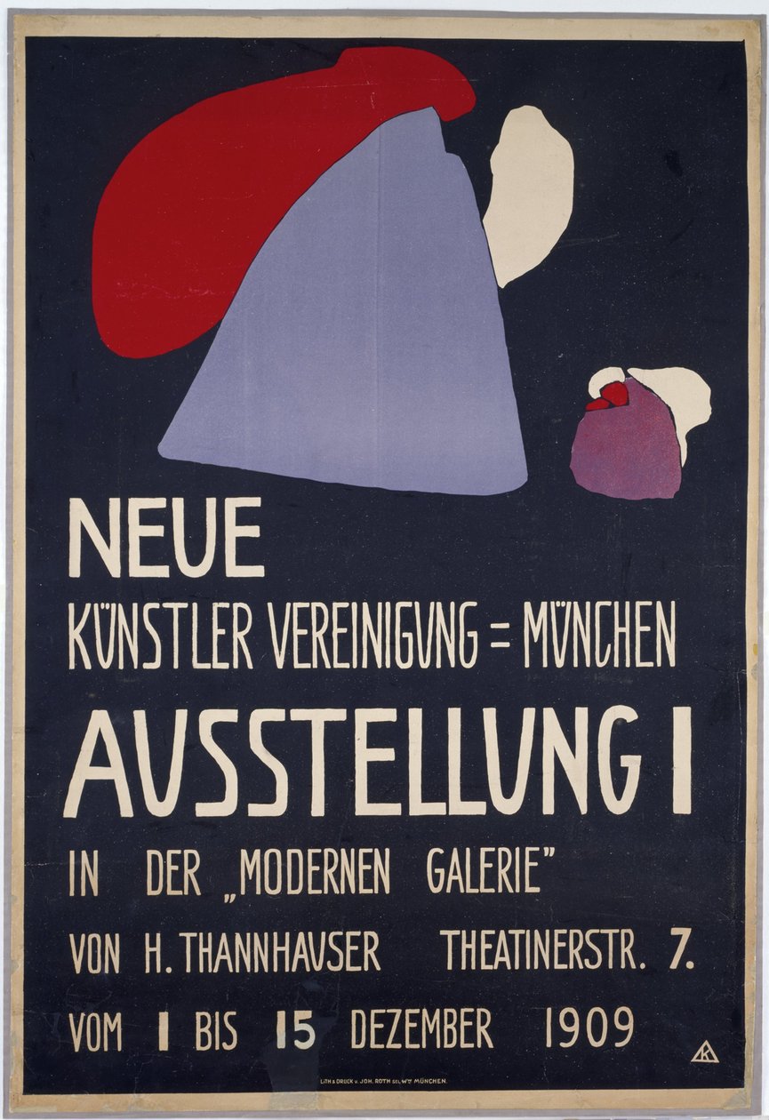 Manifesto per la prima mostra della Neue Künstlervereinigung München da Wassily Kandinsky