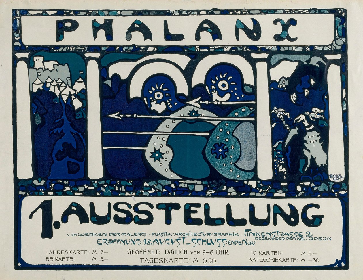 Poster per la 1a Esposizione della Falange, 1901 da Wassily Kandinsky