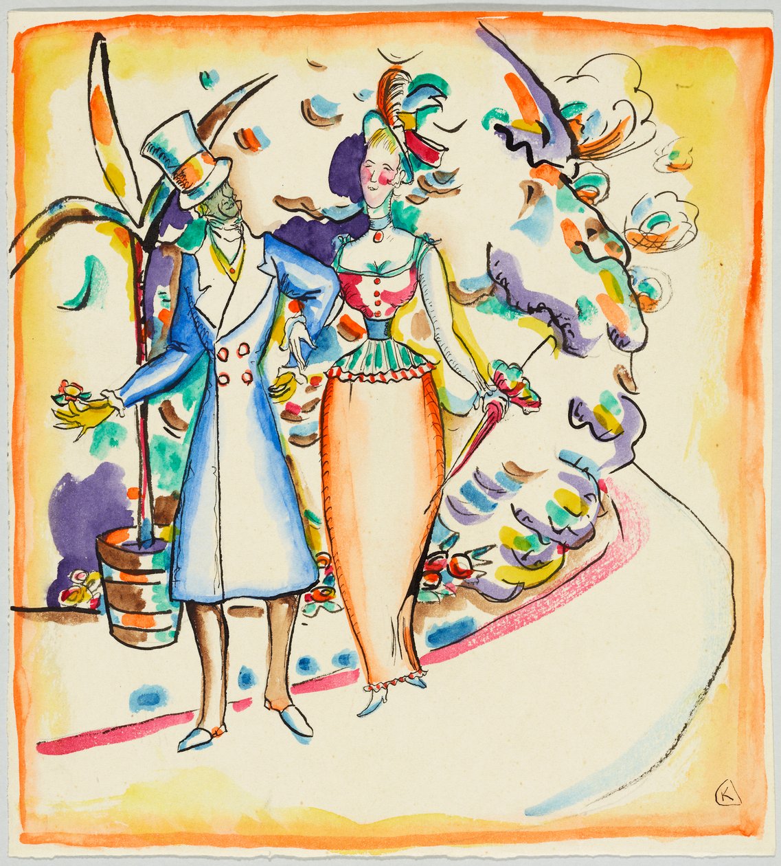 Coppia che passeggia nel giardino da Wassily Kandinsky