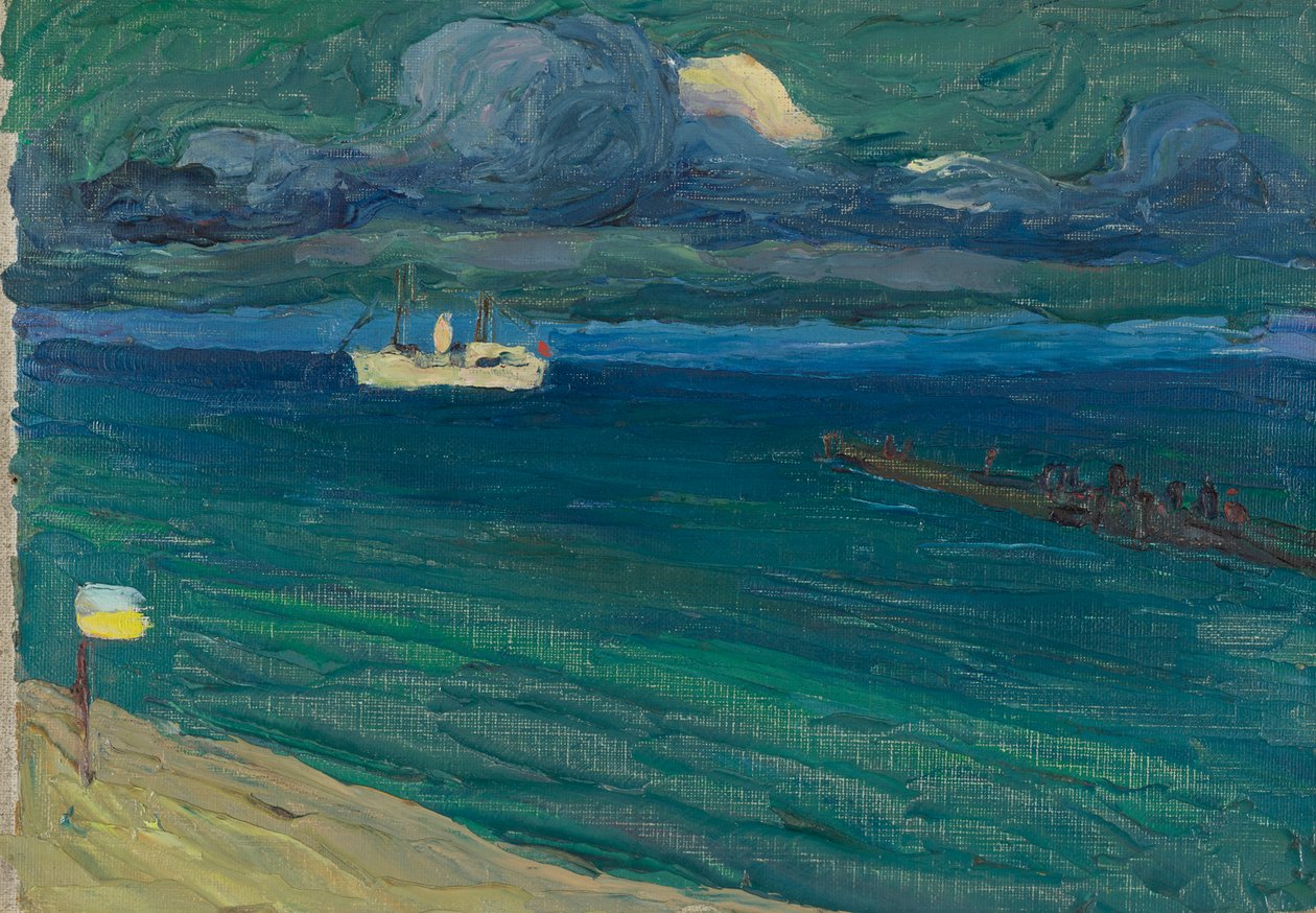 Rapallo – Paesaggio marino con un piroscafo da Wassily Kandinsky
