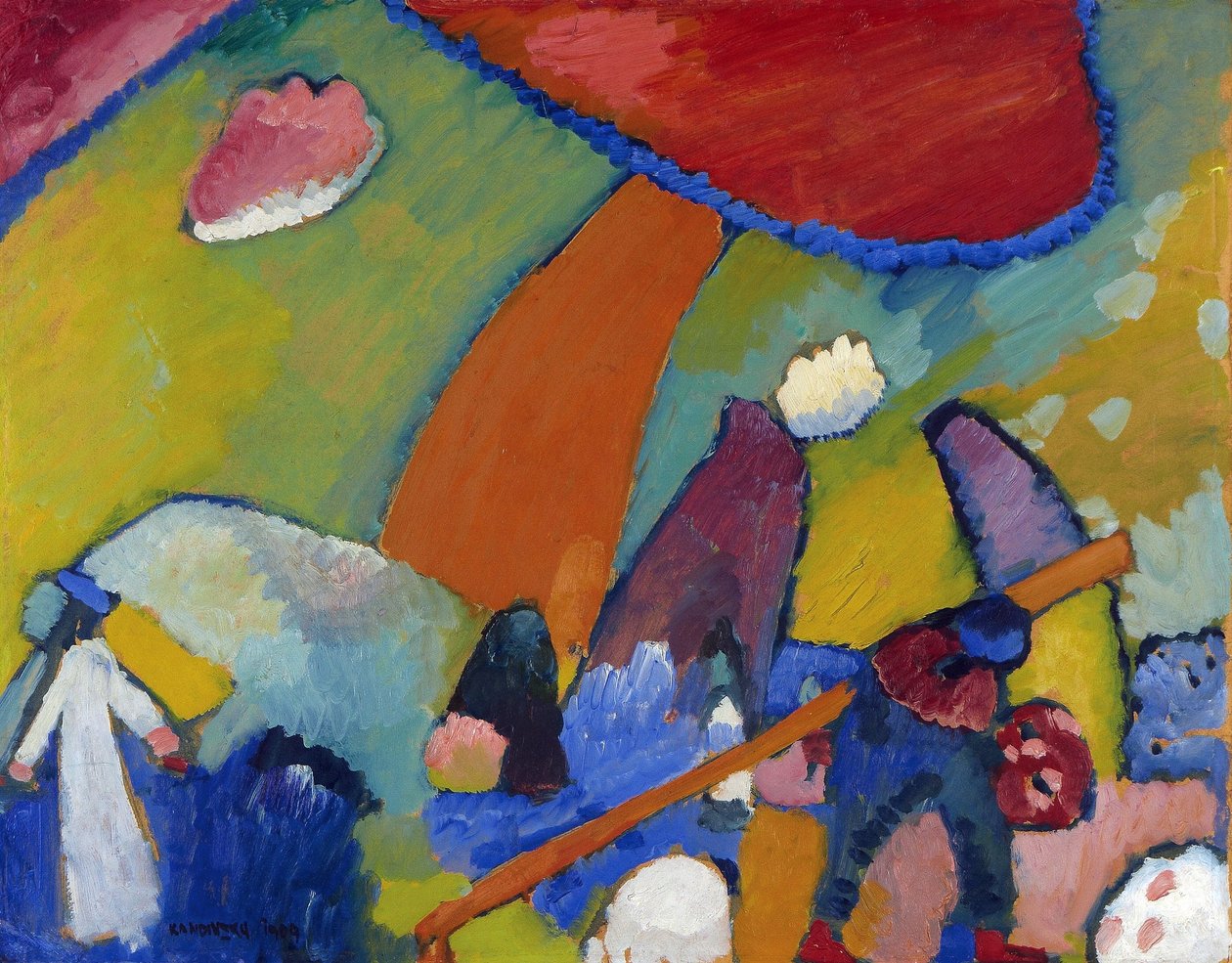 "Scena di spiaggia" Dipinto di Vassily Kandinsky (o Wassily Kandinski o Kandinskij) da Wassily Kandinsky