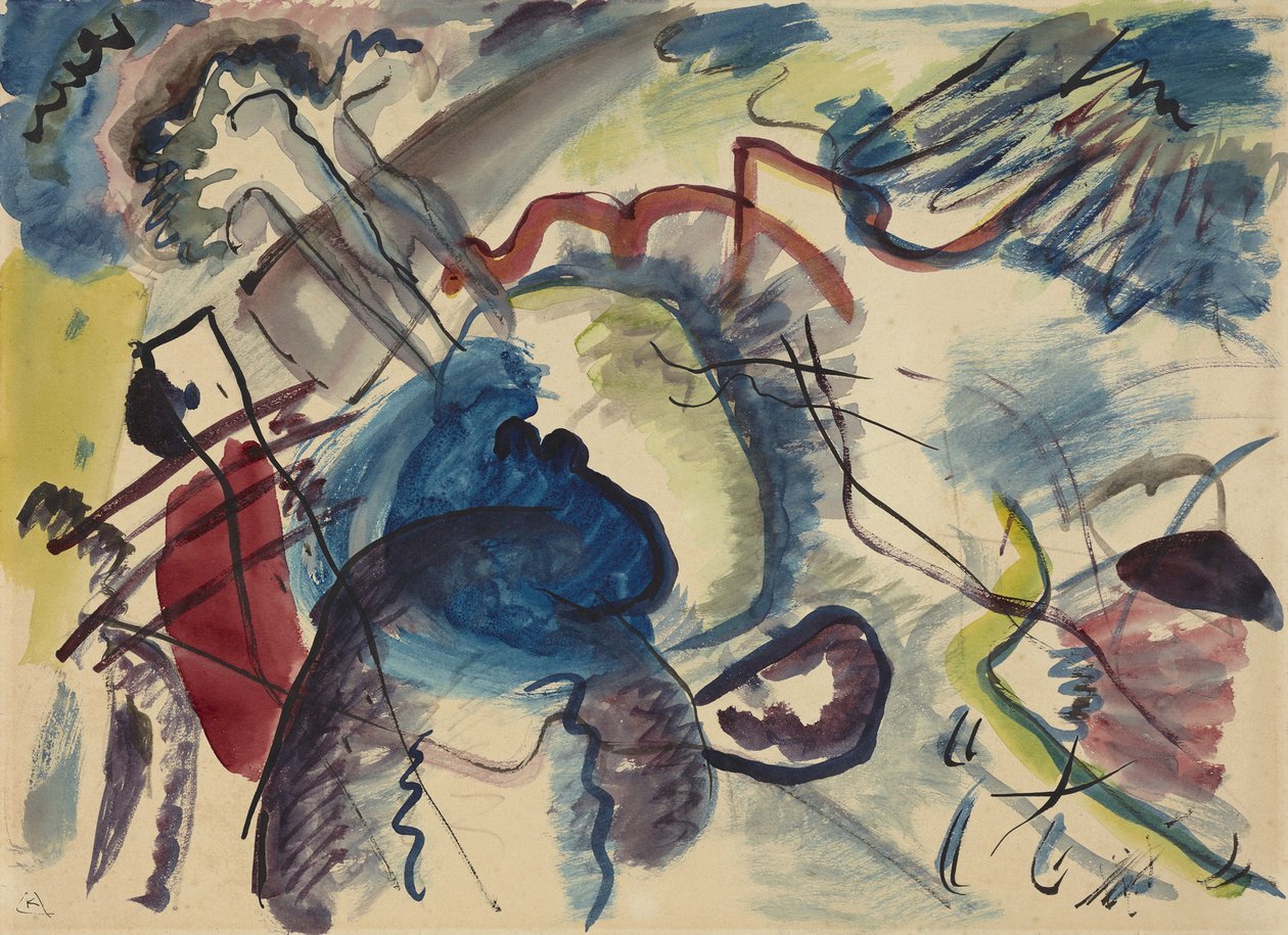 Schizzo per Dipinto con Bordo Bianco Entwurf zum Bild mit weissem Rand, 1913 da Wassily Kandinsky
