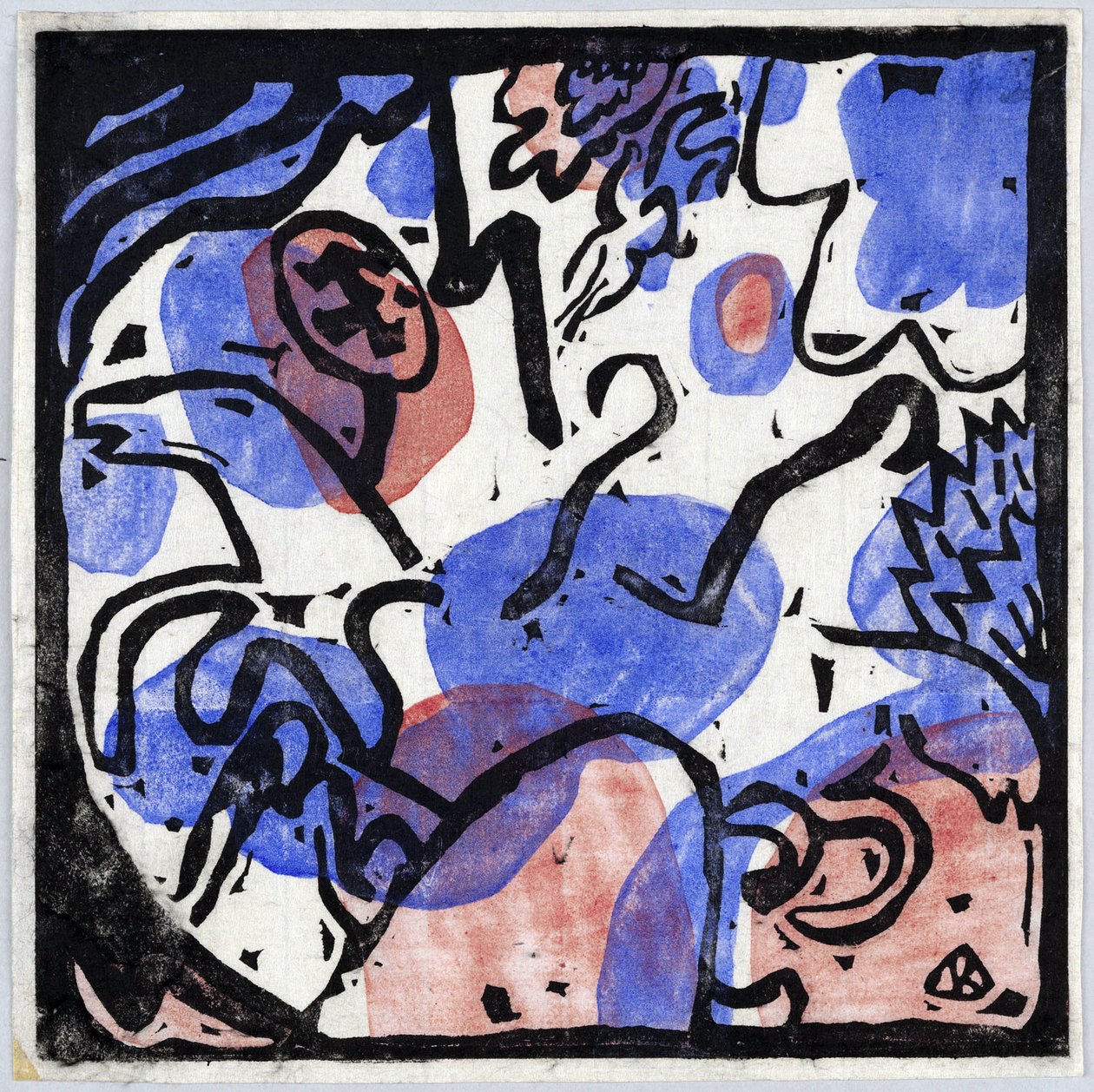 Tre cavalieri in rosso, blu e nero da Wassily Kandinsky