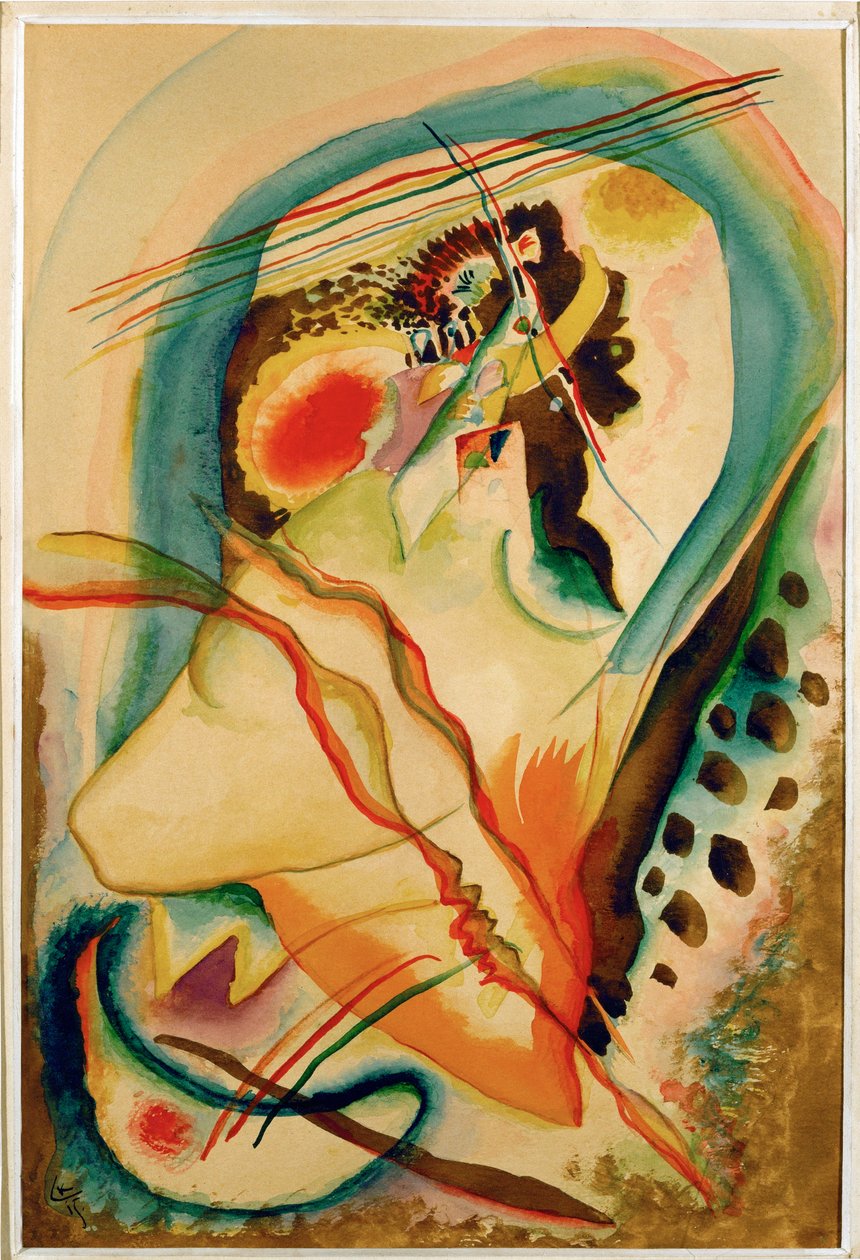 Composizione senza titolo (acquerello su carta) da Wassily Kandinsky