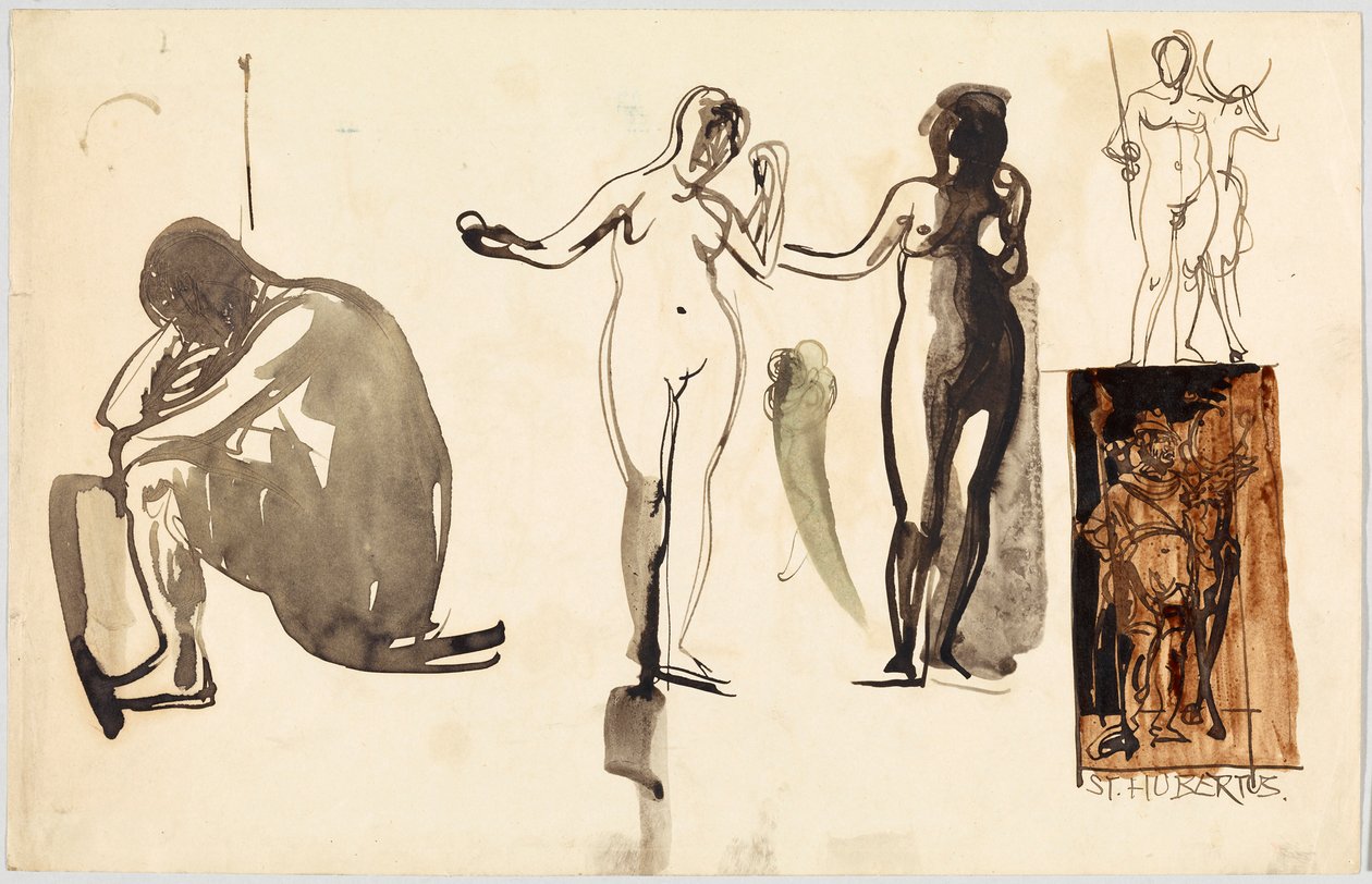 Nudi femminili e San Uberto, verso: Nudi femminili da Wassily Kandinsky