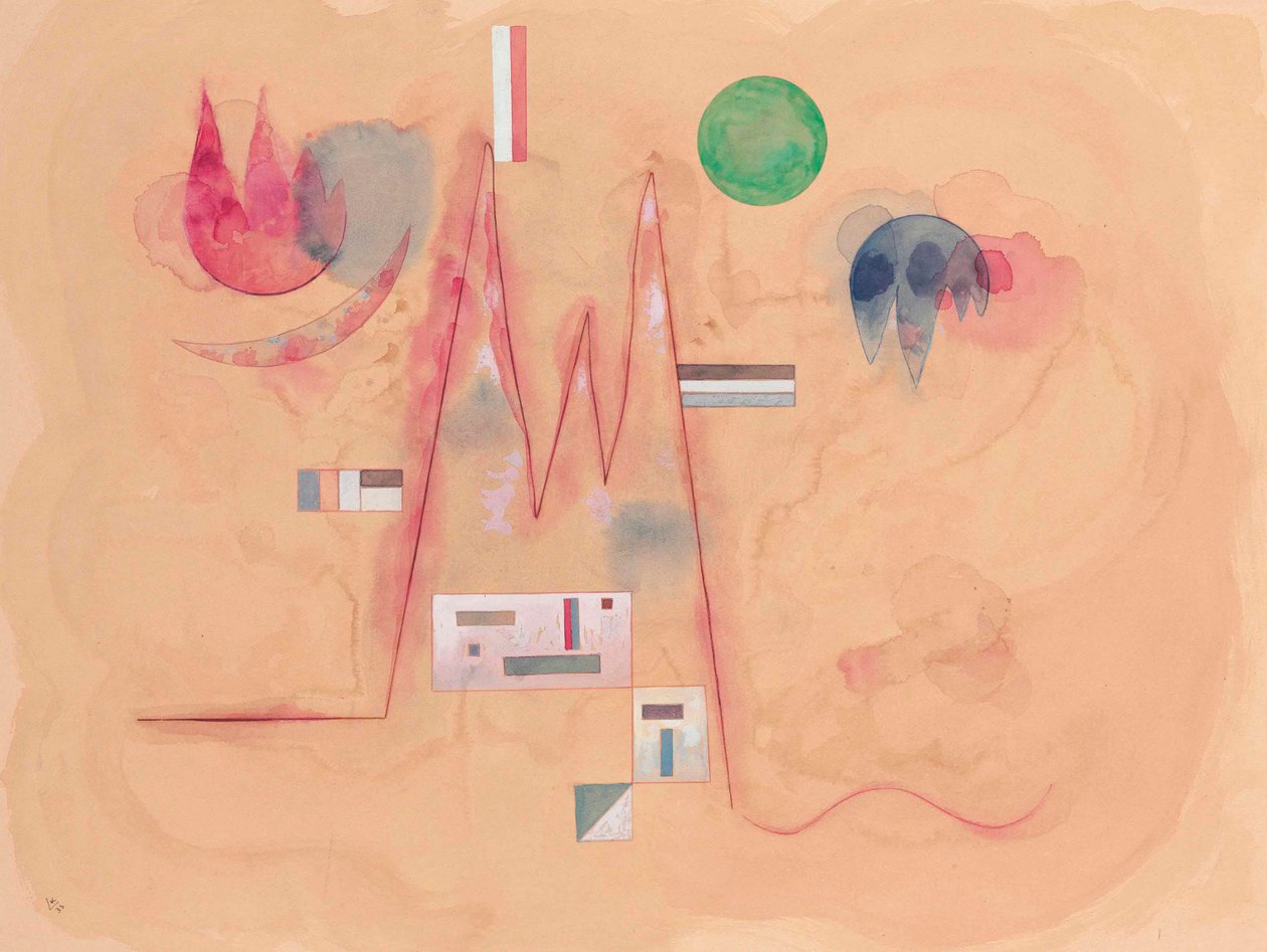 Zickzack in Weich Zigzag en entourage mou, 1933 da Wassily Kandinsky