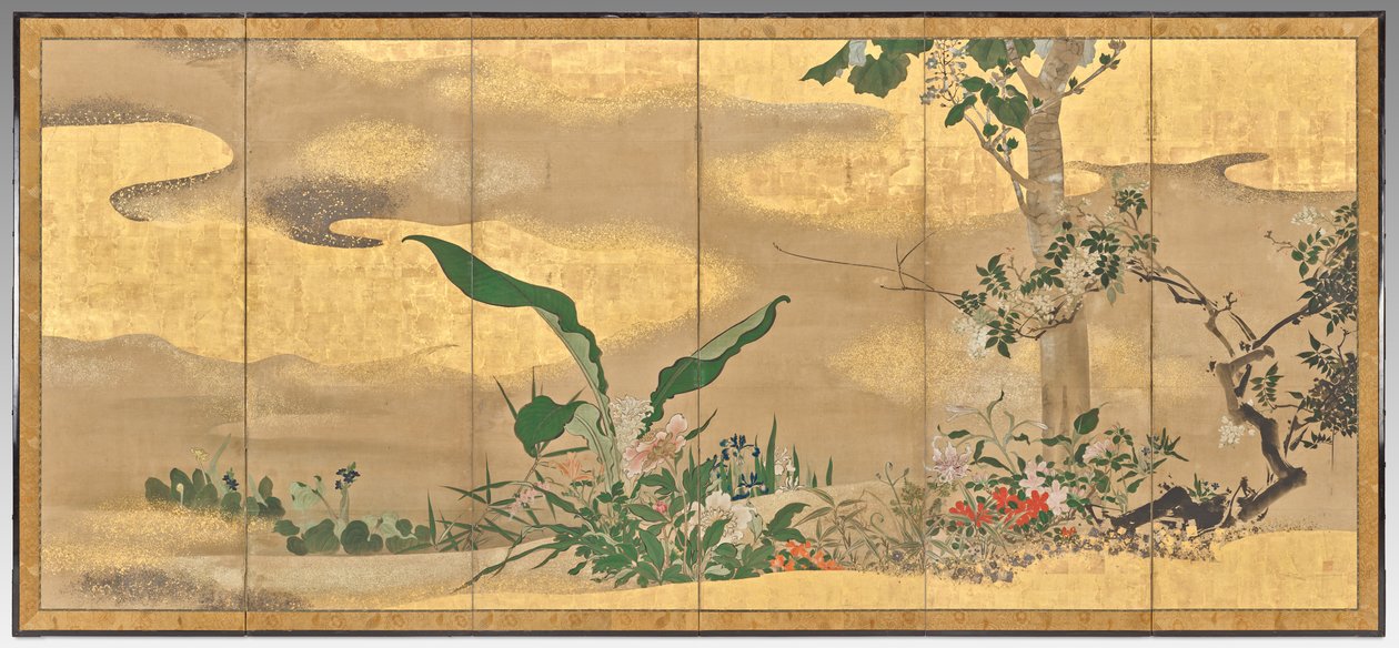 Fiori e alberi delle quattro stagioni (schermo destro) da Watanabe Shiko