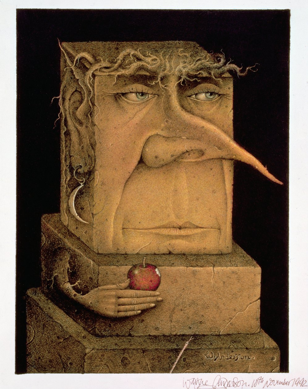 Adam (matita e pastello colorato su carta) (coppia di 155035) da Wayne Anderson