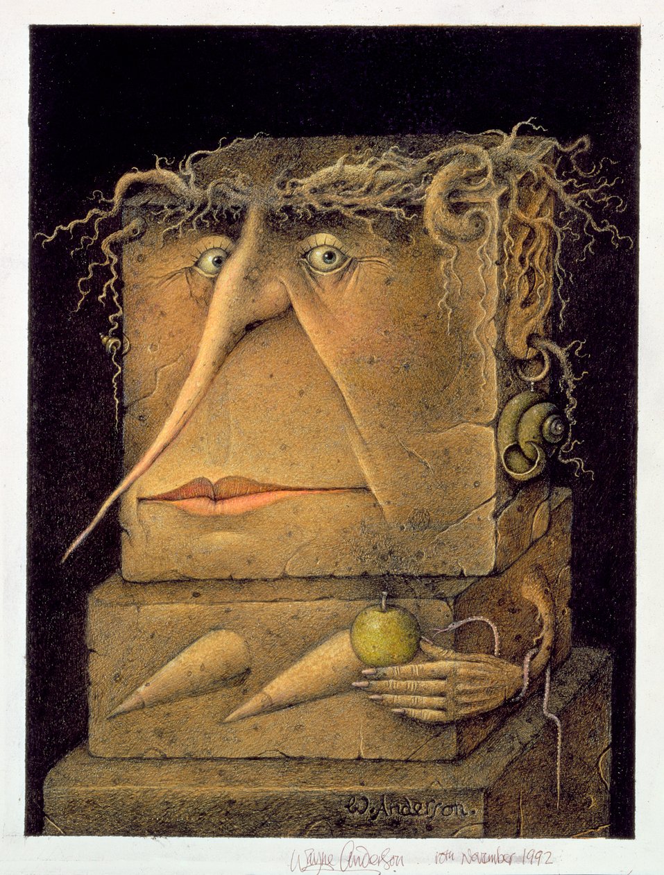 Eva (matita e pastello colorato su carta) (coppia di 155035) da Wayne Anderson