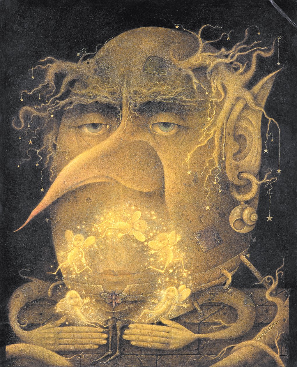 Fata giocoliera (matita e pastello colorato su carta) da Wayne Anderson