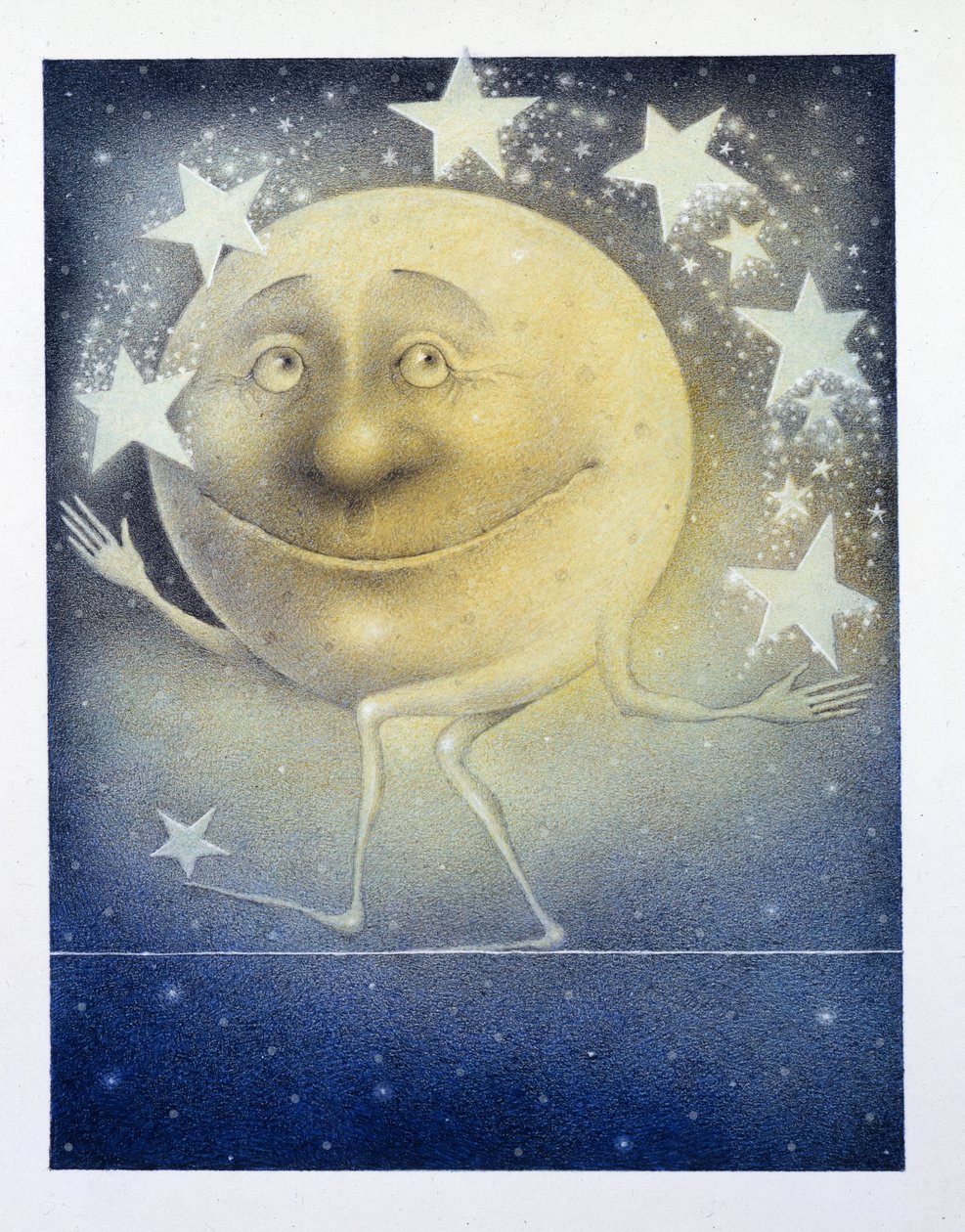 Luna che si destreggia tra le stelle notturne da Wayne Anderson