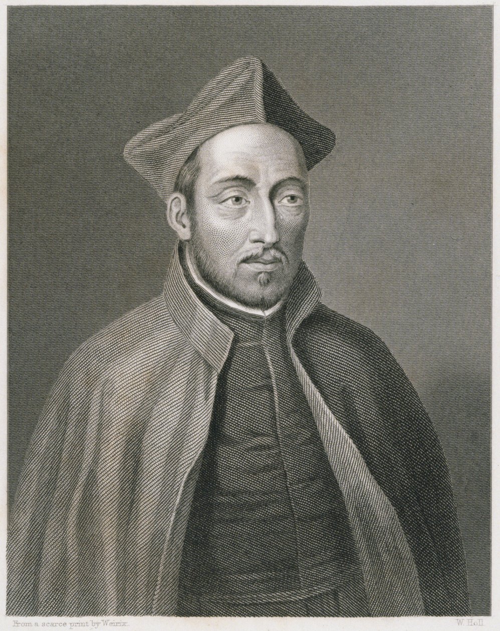 Ignazio di Loyola, inciso da W. Holl, da World Religion, pubblicato da A. Fullarton & Co. da Weirix