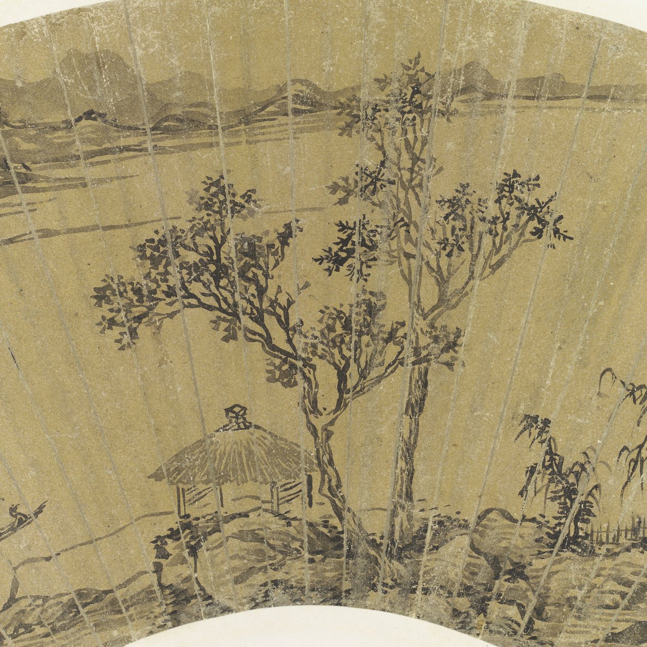 Paesaggio con lago e tre barche (dettaglio) da Wen Zhengming