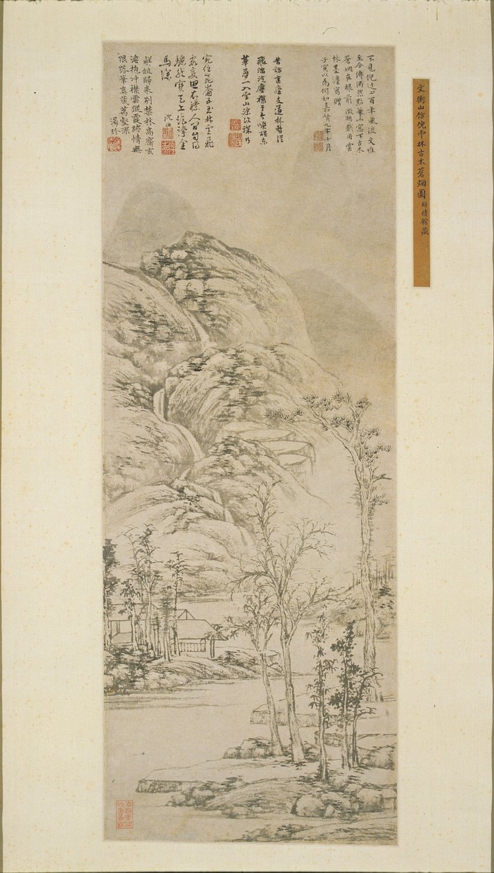 Alberi antichi e nebbie grigie da Wen Zhengming