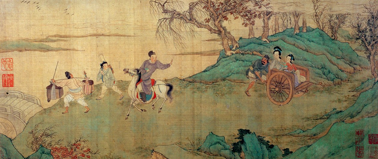 Lo Studente Chang che Saluta la sua Amata Ying Ying al Padiglione del Riposo (dettaglio) da Wen Zhengming