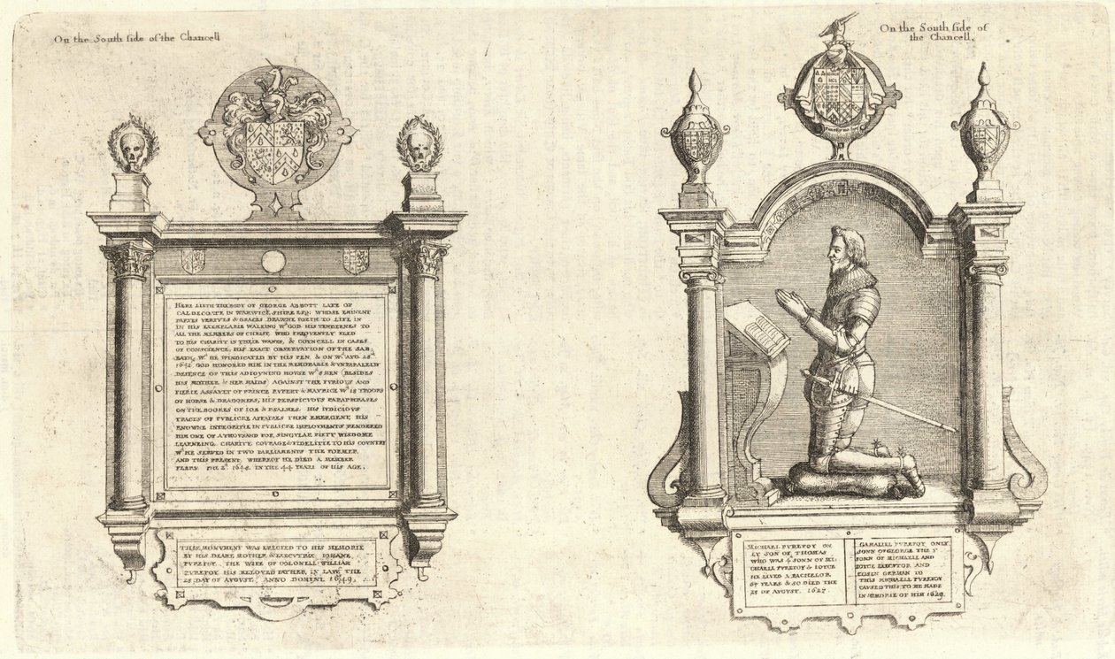 Abbot e Purefoy (monumento) da Wenceslaus Hollar