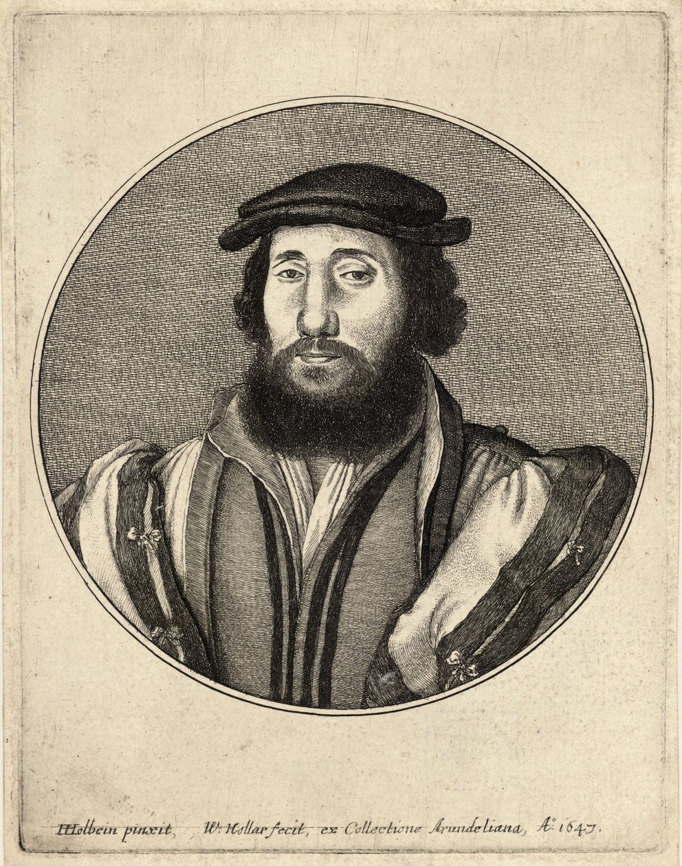 Uomo barbuto da Wenceslaus Hollar