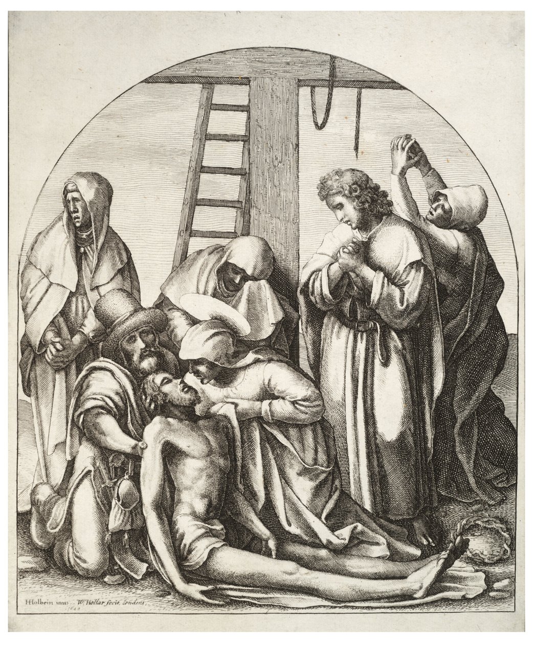 Deposizione dalla croce, dopo Holbein da Wenceslaus Hollar