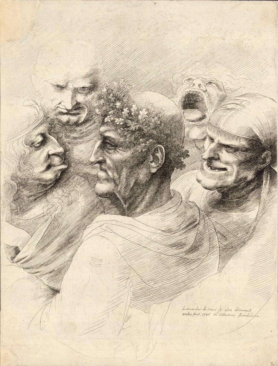 Cinque uomini da Wenceslaus Hollar