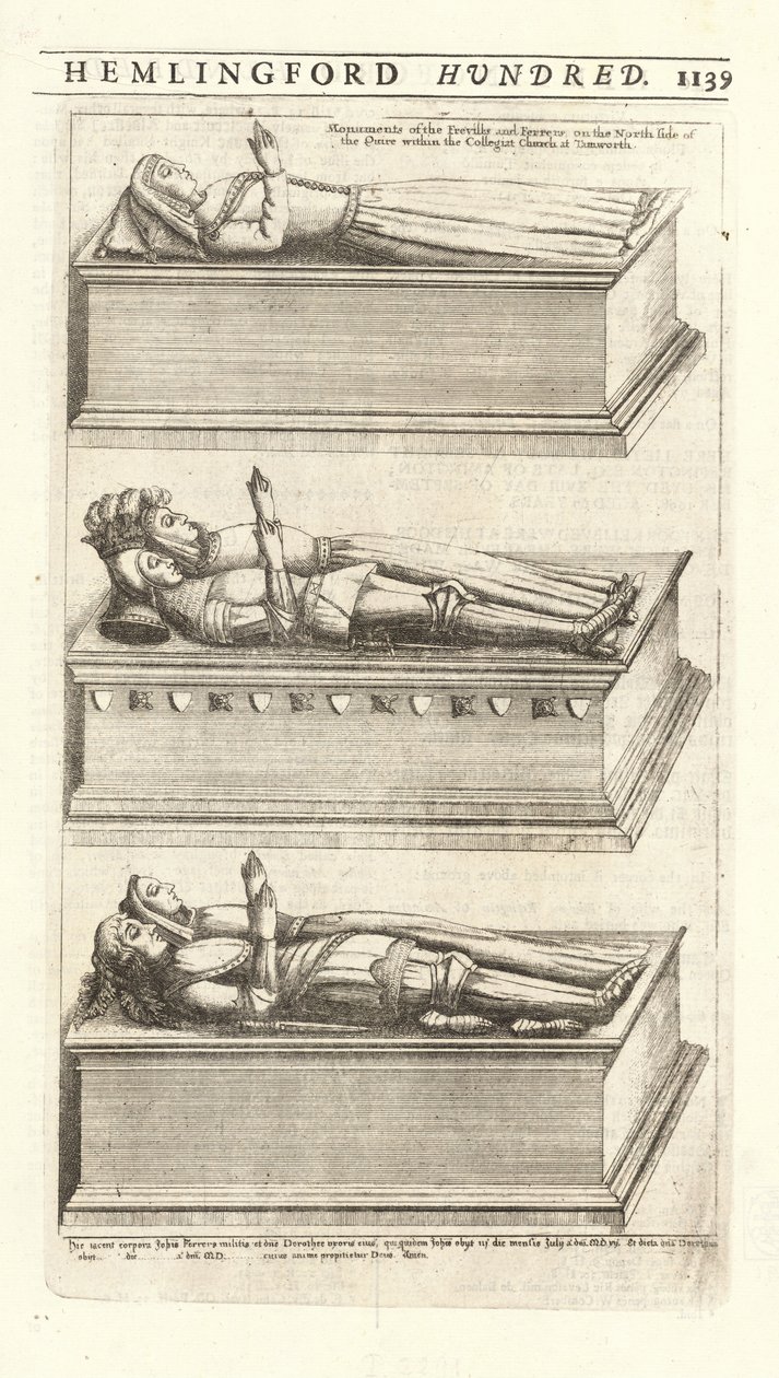 Frevill e Ferrers (monumento) da Wenceslaus Hollar